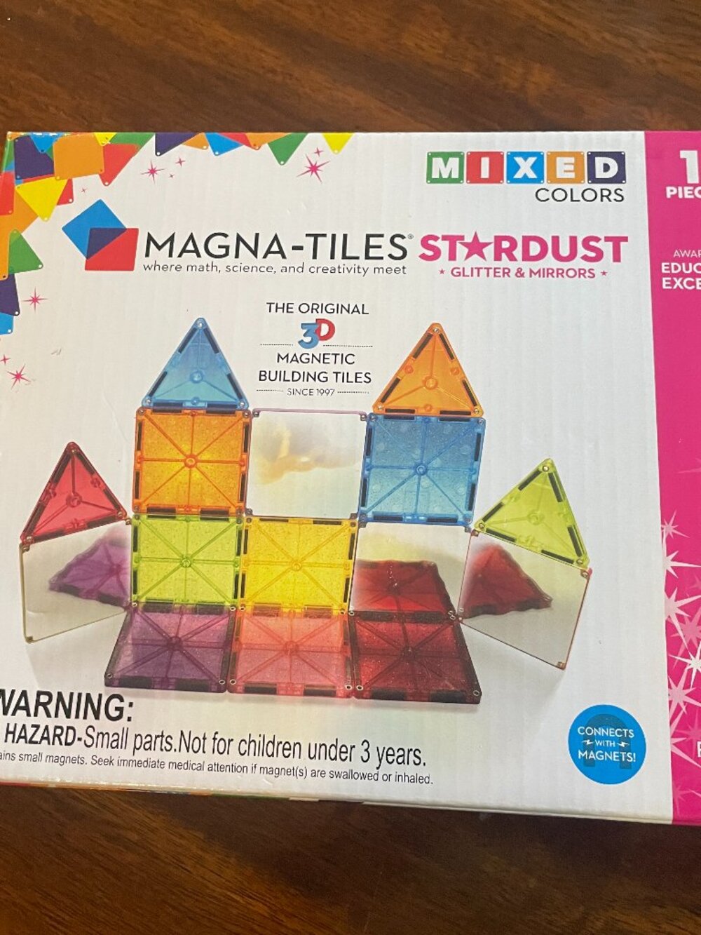 Magna-Tiles Stardust Glitter & Mirrors 15 Piece Set Ages 3+